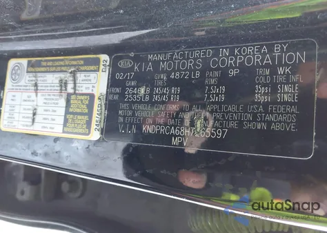 2017 Kia Sportage Sx Turbo from USA, damaged, VIN KNDPRCA68H7265597